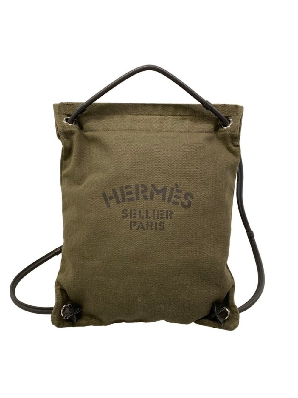 Hermes Backpack Marine Khaki Dark Brown